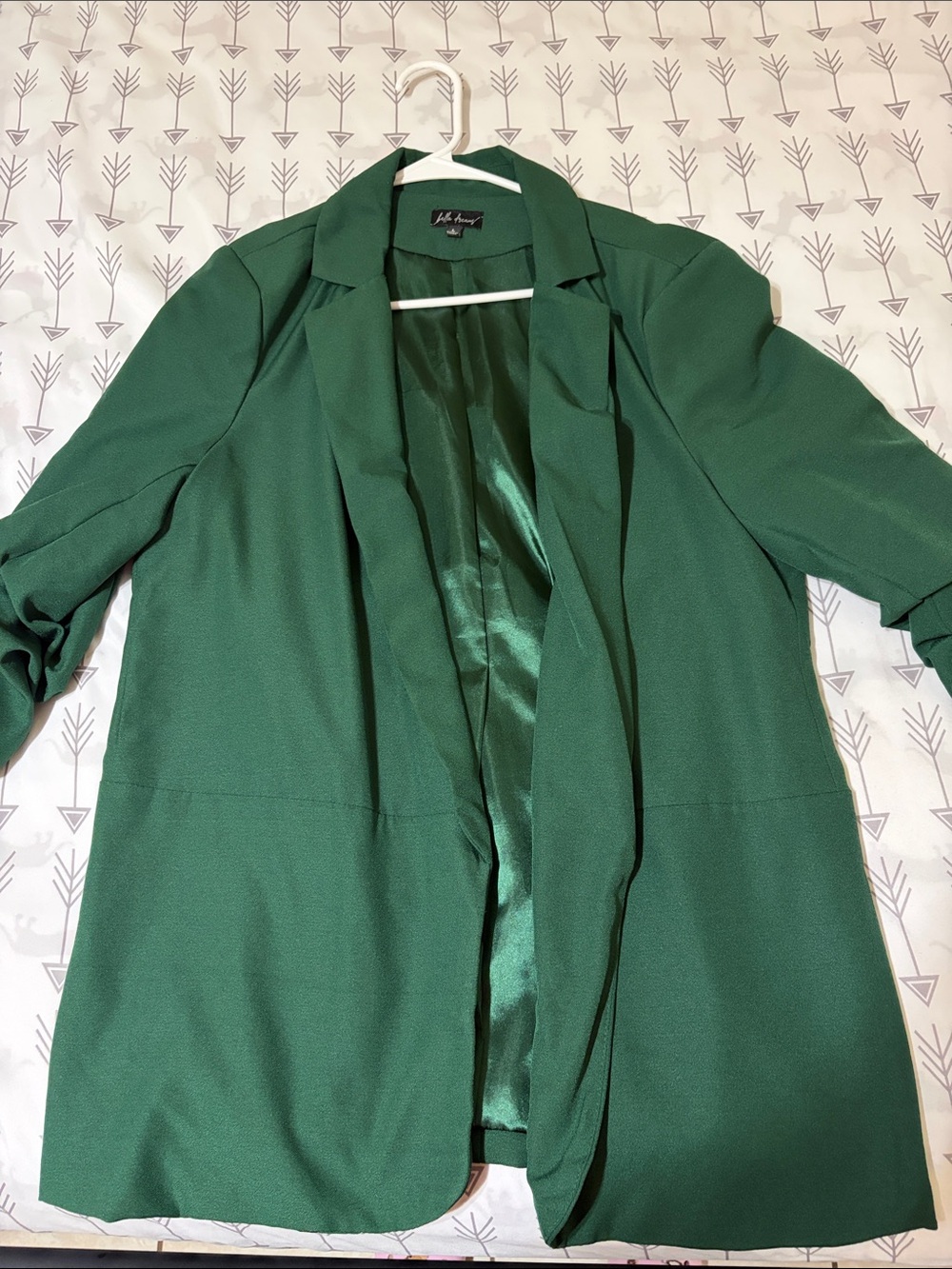 Emerald Green Open-Front Blazer